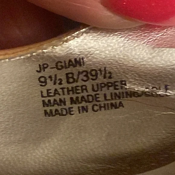 Jessica Simpson Giani tan leather wedge espadrille heel gold buckle size 9.5 - Picture 7 of 12